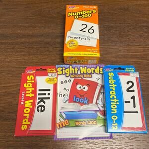 Early Learning Bundle Lot - Sight Words Numbers Subtraction Flash Cards Activity